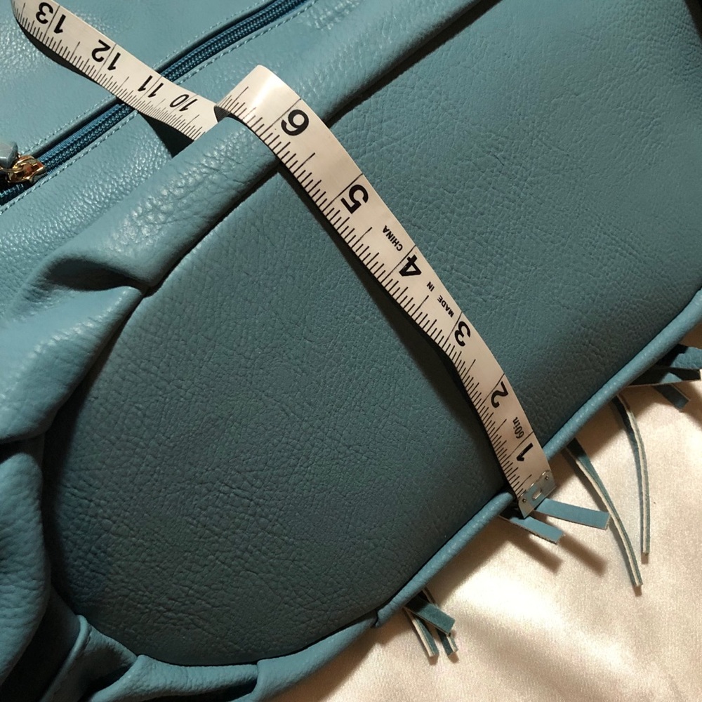 💙Sasha Vieta Aqua Vegan Leather Fringe Bag - Picture 15 of 16